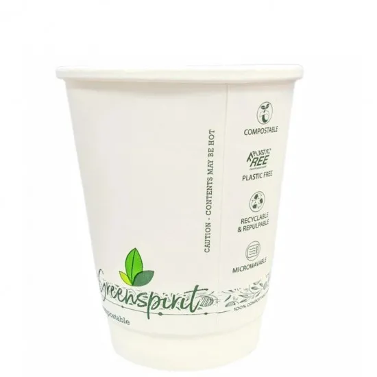 Plastic Free 16oz White D/w Cups X 500
