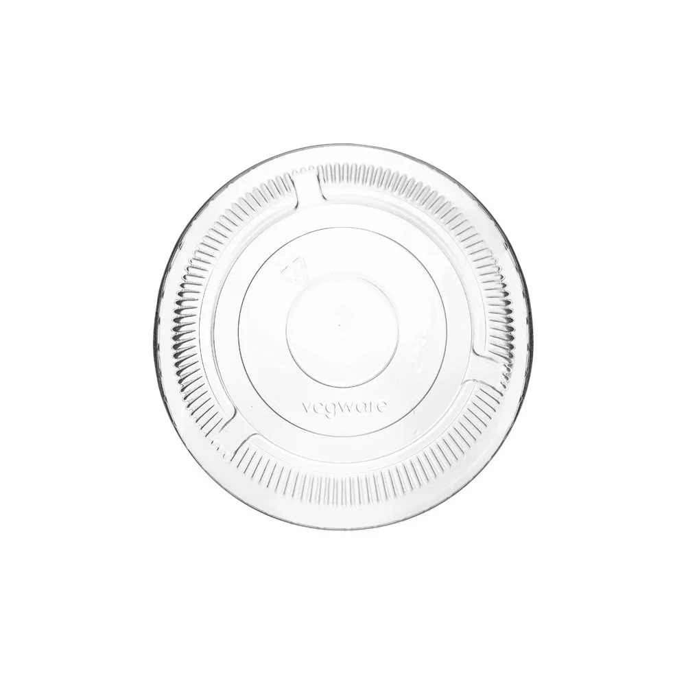 Vegware 8-20oz Pla Flat Lid No Hole X 1000