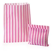 Pink Kraft Candy Stripe Sweet Bag 5x7