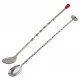 Two stainless steel cocktail spoons