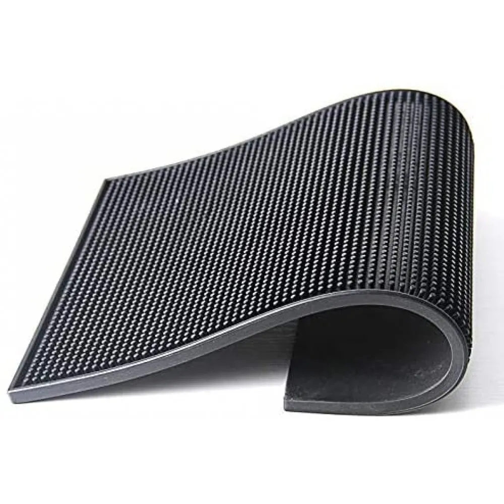 Black Rubber Bar Service Mat 18 X 12'' Black