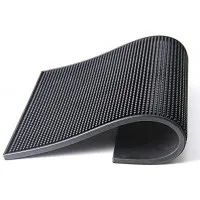Black Rubber Bar Service Mat 18 X 12'' Black