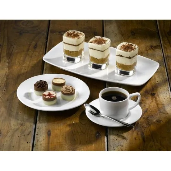 Porc Rimmed Square Plate 27cm/10.5 X 6