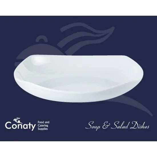 Porcelite Soft Square Soup/pasta Bowl 21cm X 6