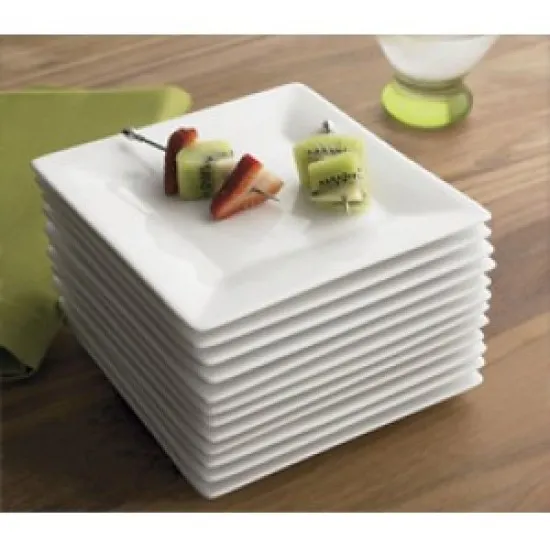 Porc Rimmed Square Plate 8.25'' X 6