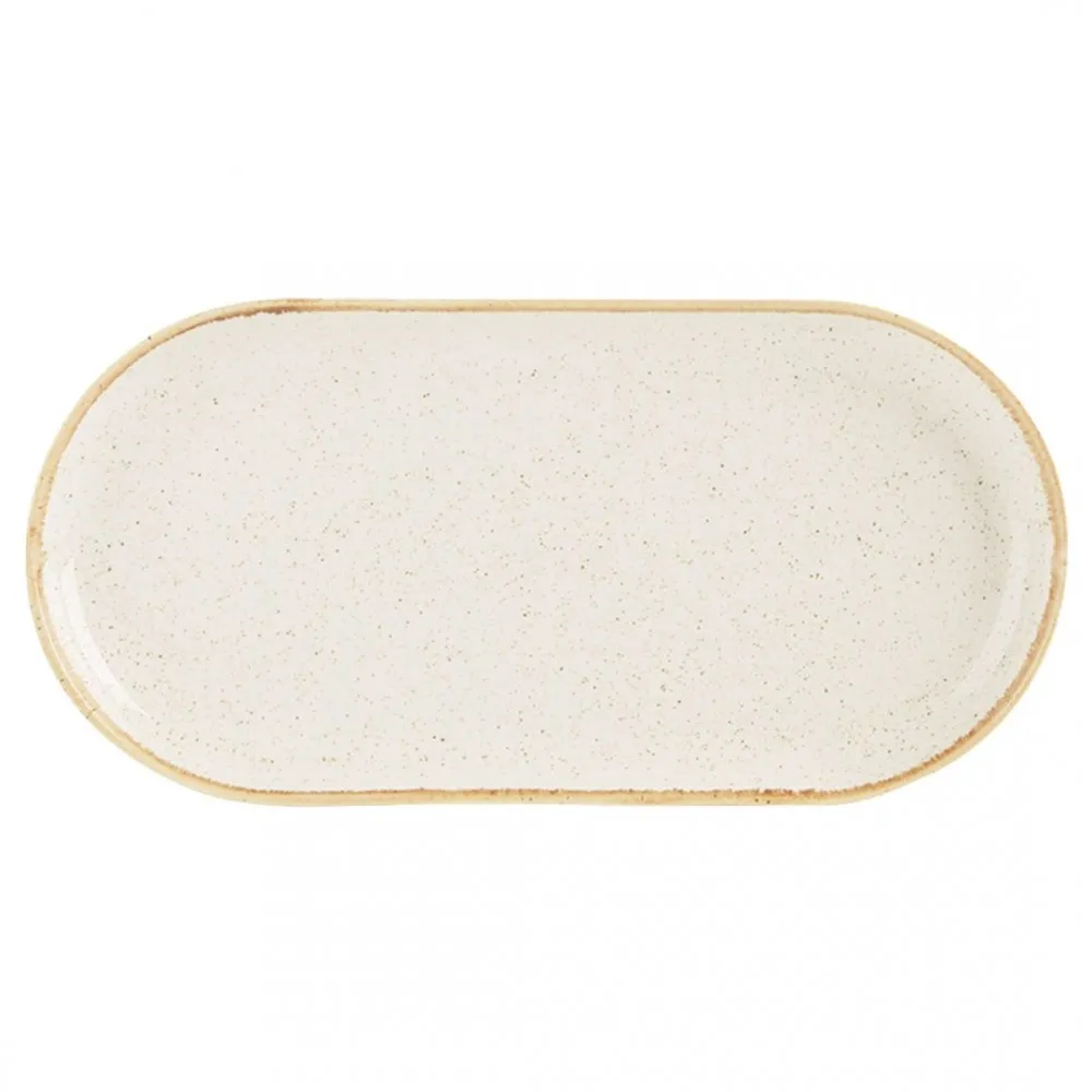 Seasons Oatmeal Narrow Oval Plate 30 X 23cm X 6