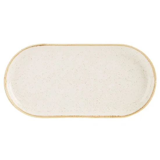 Seasons Oatmeal Narrow Oval Plate 30cm X 6