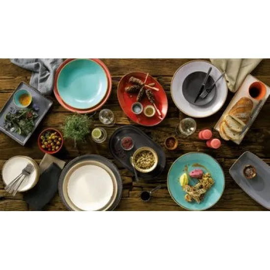 Seasons Stone Narrow Oval Plate 30cm X 6