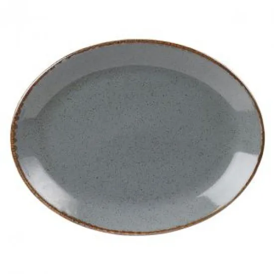 Grey Seasons Storm Oval Plate 30 X 23cm