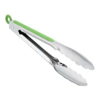 Tongs S/s Green Handle 9''