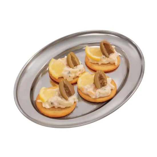 Stainless Steel Oval Platter S/s 23cm