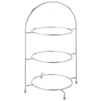 Chrome 3 Tier Cake Stand 25cm Plate