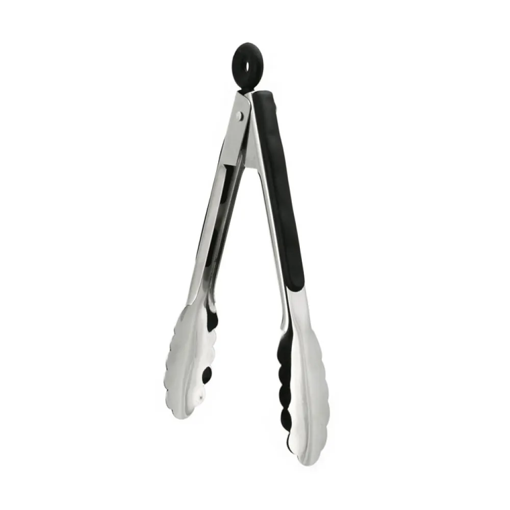 12'' Tongs S/s With Black Handle