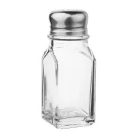 Glass Square Salt/pepper Pot S/s Top X 12