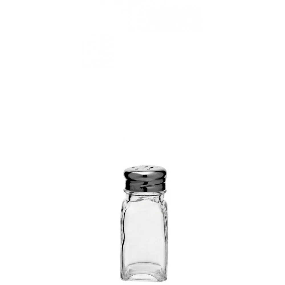 Glass Square Salt/pepper Pot S/s Top X 12