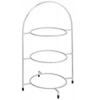 Chrome 3 Tier Cake 23cm Plate Stand 42cm