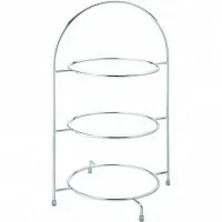Zodiac Chrome 3 Tier Cake  Stand To Hold 18cm Plate 46cm