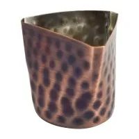 French Fry Cup S/s Triangle Mouth Mirror Finish Hammered