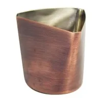 French Fry Cup S/s Triangle Mouth Mirroe Finish Antique Copper