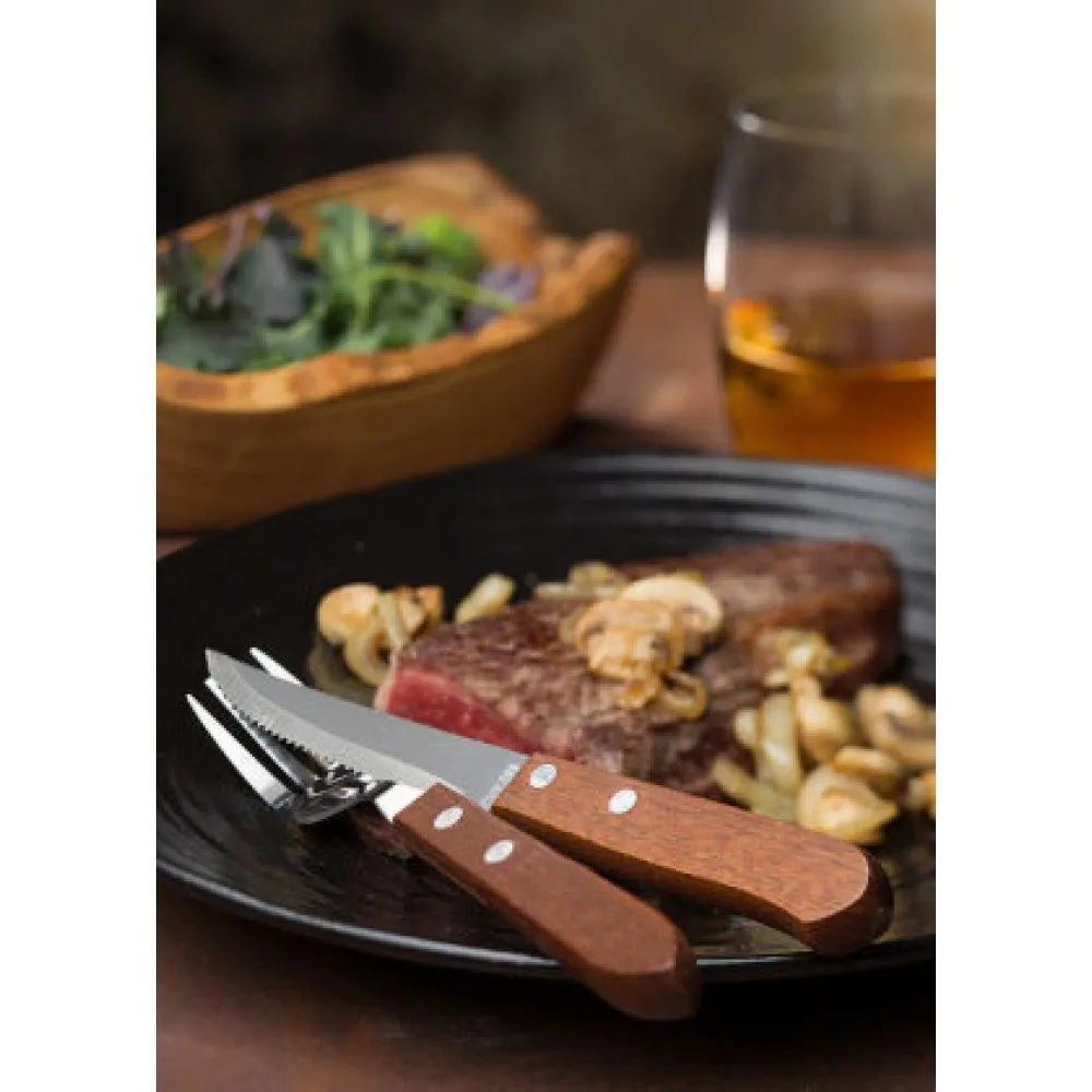 Steak Knife Wooden Handle X 12