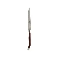 Virgule Steak Knife Brown Handle X 12