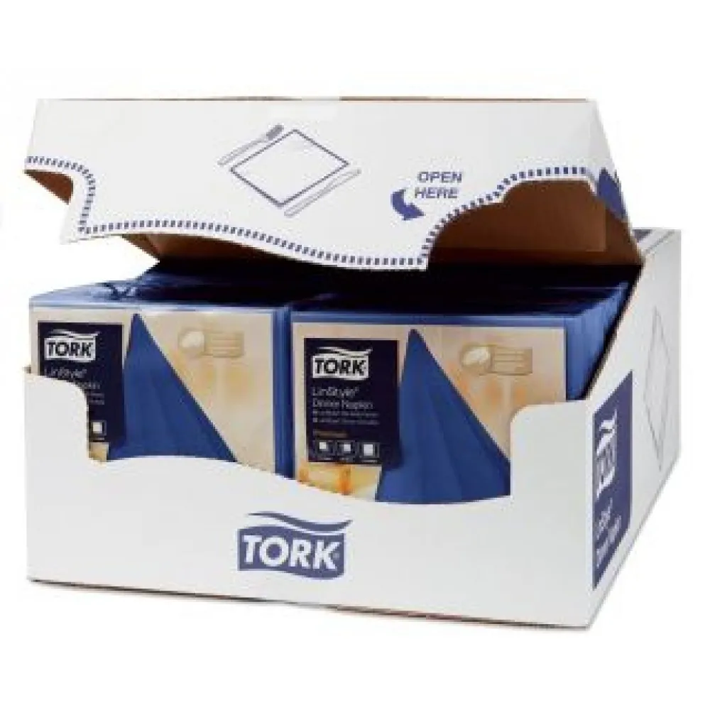 Tork Linstyle Midnight Blue 4 Fold Dinner Napkin X 700