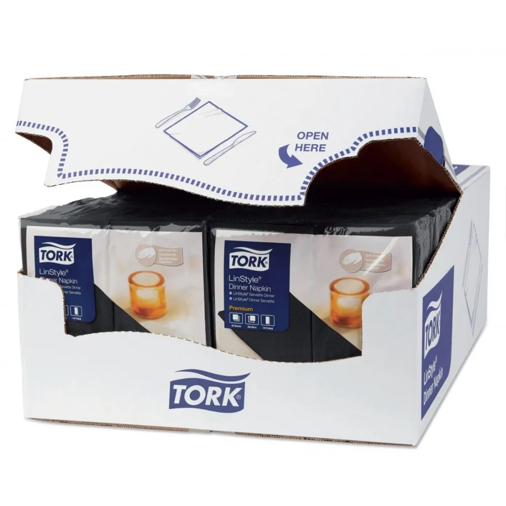 Tork Linstyle Black 8 Fold Napkin X 700