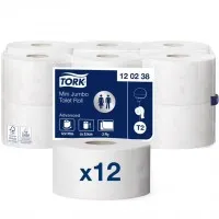 Tork Mini Jumbo Advanced T2 Toilet Roll 2 Ply 200m X 12