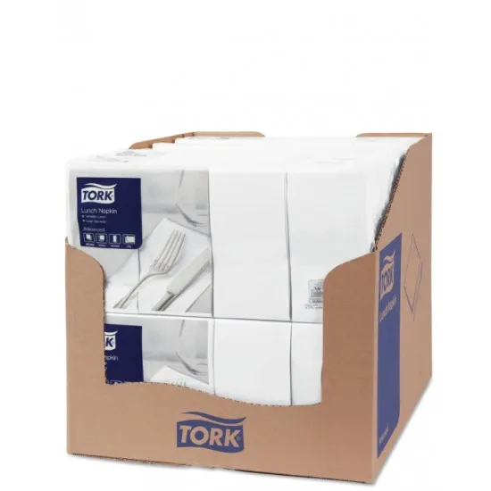 Tork White Lunch Napkin 32cm 1/8 Folded X 2000