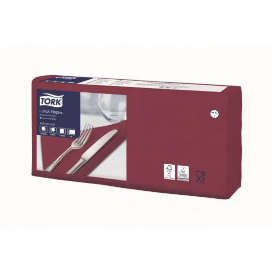 Tork Bordeaux Red 32cm Lunch Napkin X 2000