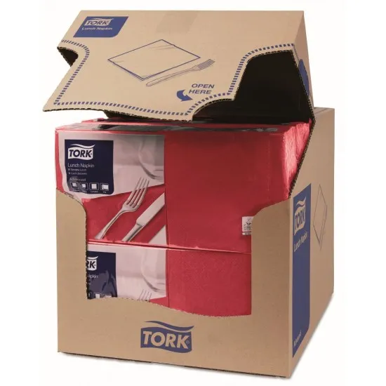 Tork Bordeaux Red 32cm Lunch Napkin X 2000