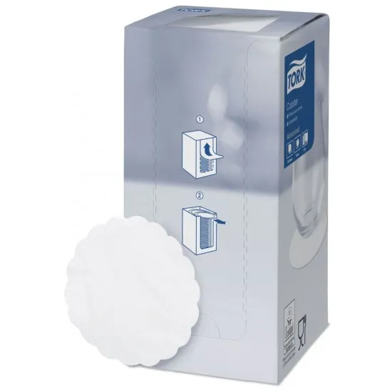 Tork White Coaster 9cm 12x250 Wavy Edge