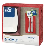 Tork Linstyle Red 8 Fold Dinner Napkin X 700