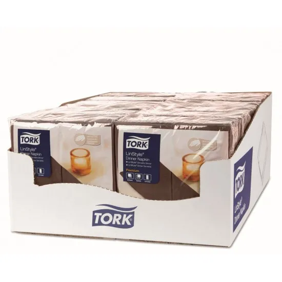 Tork Premium Linstyle Cocoa Dinner Napkin  8 Fold 39cm X 600