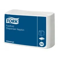 Tork N2 Fastfold 1 Ply White Napkin X10800
