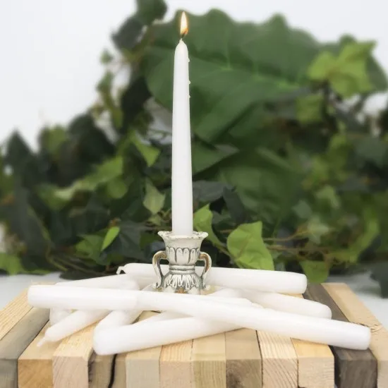 Green Bolsius Box of Dinner Candles White 10'' X 100