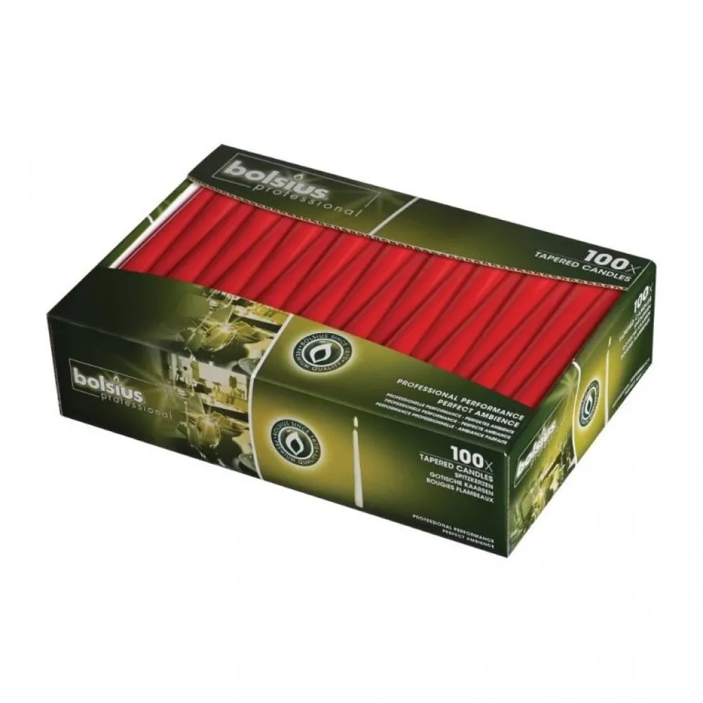 Dinner Candle Red 10'' X 100