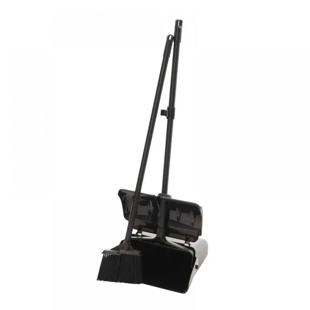 Plastic Long Handle Lobby Dustpan And Brush Set