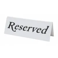 Table Sign White ''reserved''
