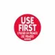Red Removable Use First Label 