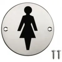 Ladies Sign Silver Disk 75mm