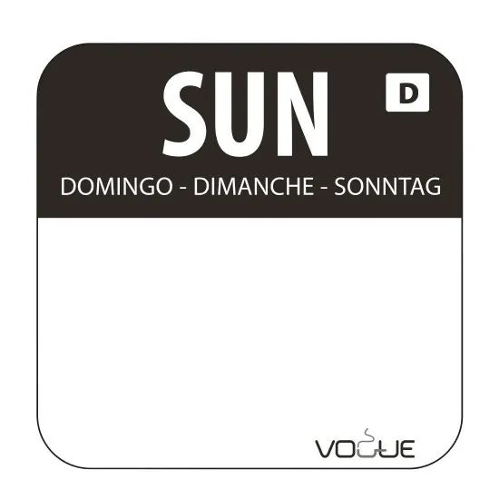 Removable Sunday Labels 1''