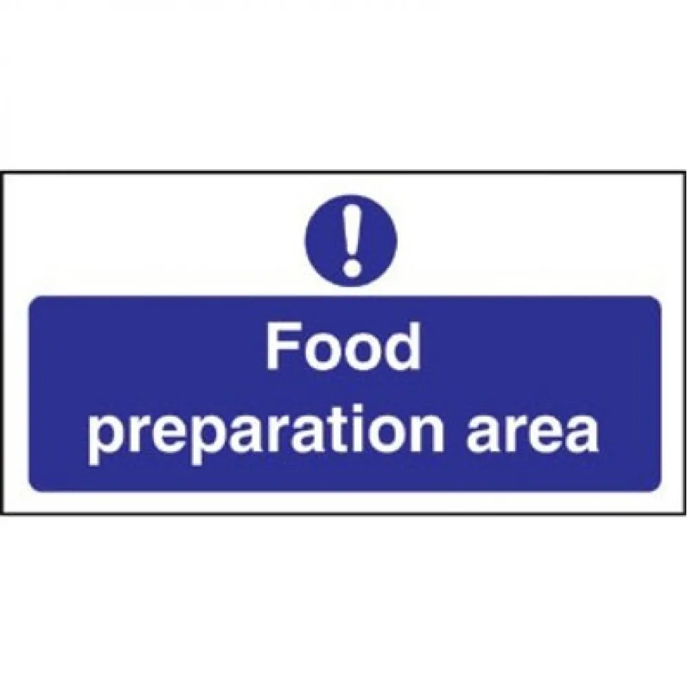 Food Prep Area Sign Sticker 100x200mm