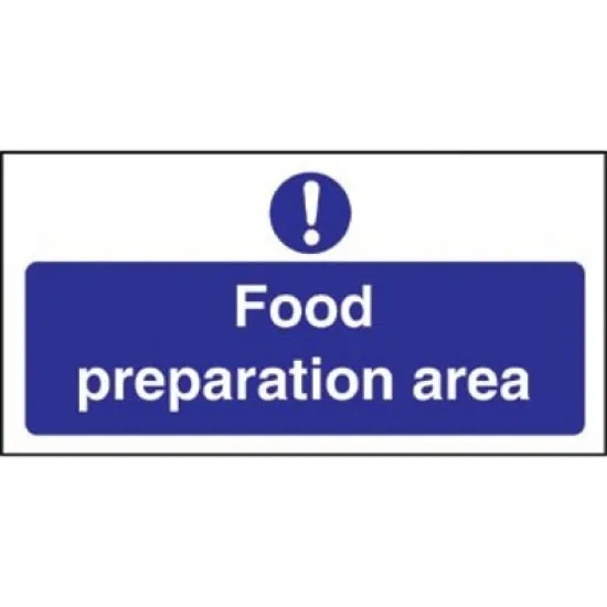 Food Prep Area Sticker Sign 100mm