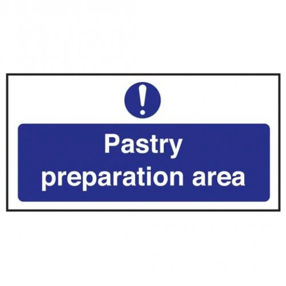 Pastry Prep  Area Sign Sticker 100x200mm