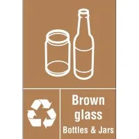 Sign-recycle Brown Glass