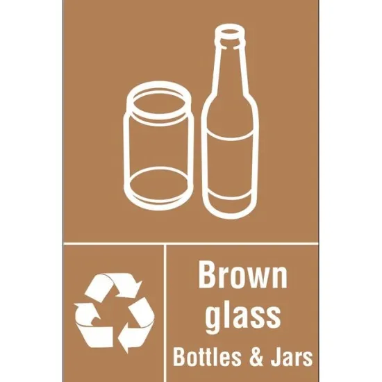 Sign-recycle Brown Glass