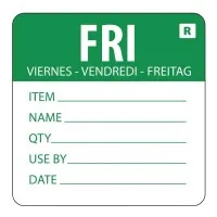 Removable Use By Label 2x2'' X 500 Friday