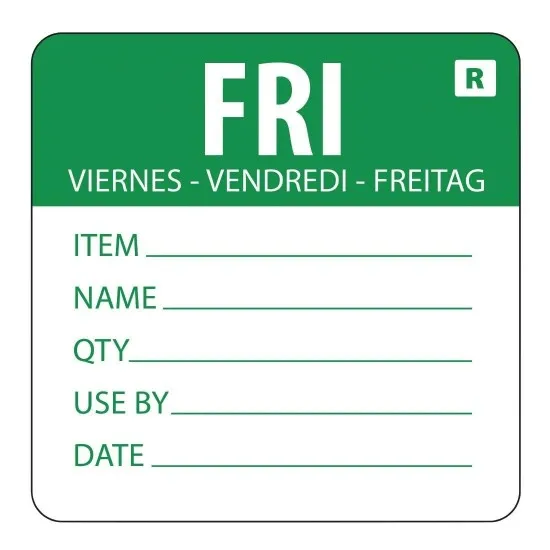 Green Tuesday Removable Use By Label 