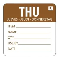 Removable Use By Label 2x2'' X 500 Thursday